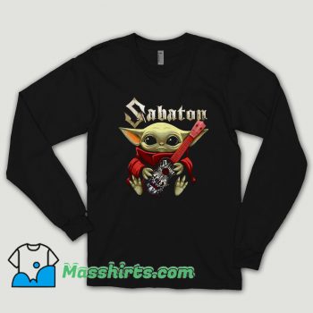 Baby Yoda Hug Guitar Sabaton Long Sleeve Shirt