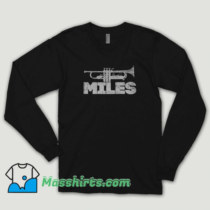 Miles Davis Trumpet Logo Long Sleeve Shirt