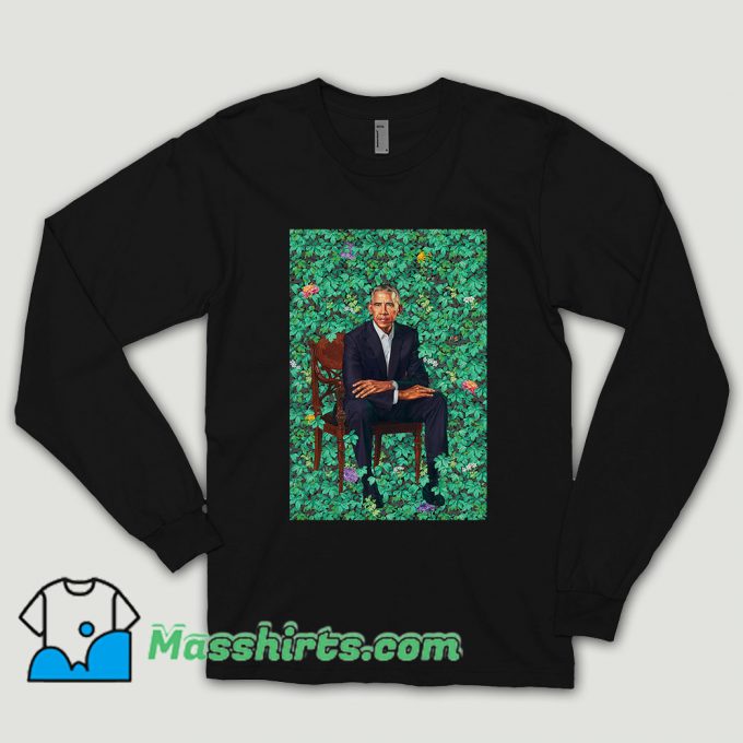 Obama Portraits Blend Paint Long Sleeve Shirt