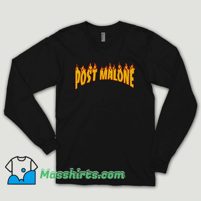 Post Malone Thrasher Flame Long Sleeve Shirt