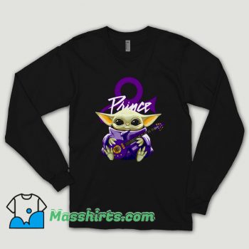 Prince Baby Yoda Hug Guitar Long Sleeve Shirt