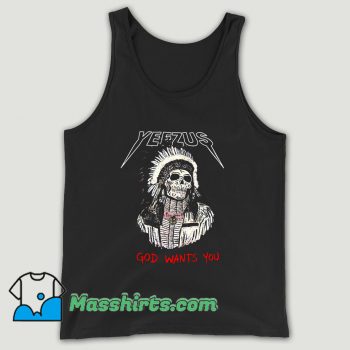 Red Indian Skeleton Yeezus Tour Unisex Tank Top