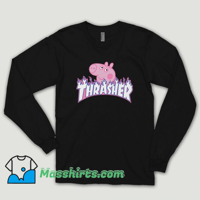 Thrasher Peppa Pig Cute Long Sleeve Shirt