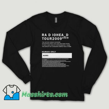 Tour 2009 Radiohead Crew Long Sleeve Shirt