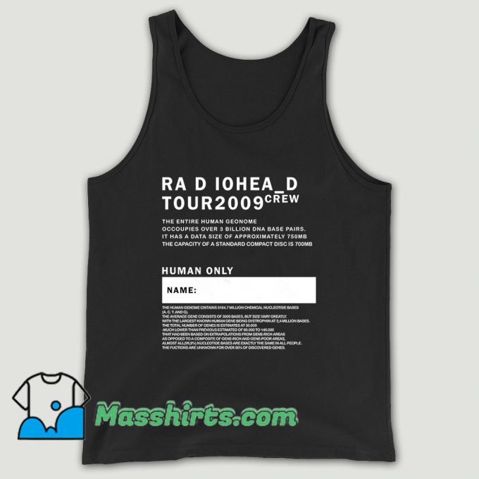 Tour 2009 Radiohead Crew Unisex Tank Top