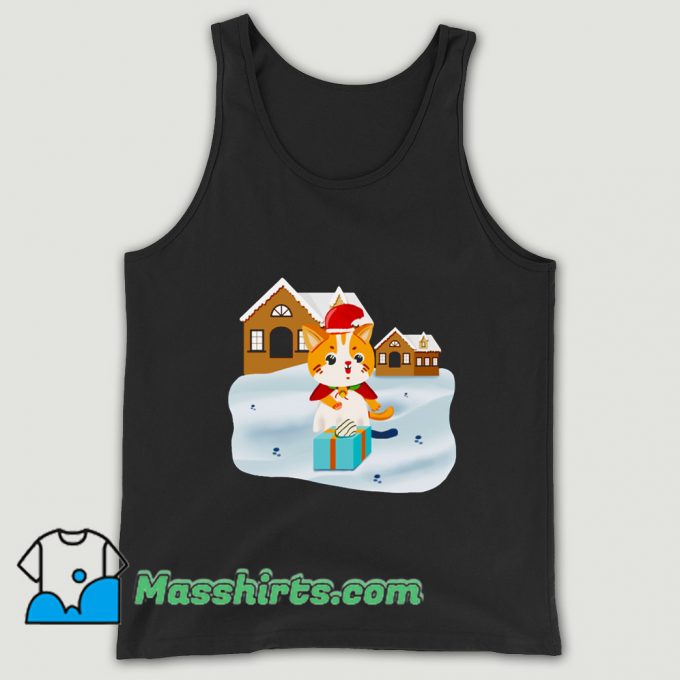 Official Christmas Night Cute Cat Tank Top