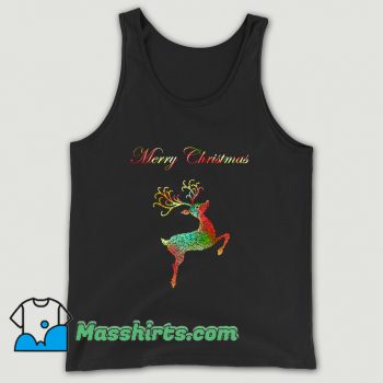 Merry Christmas Reindeer Silhouette Tank Top