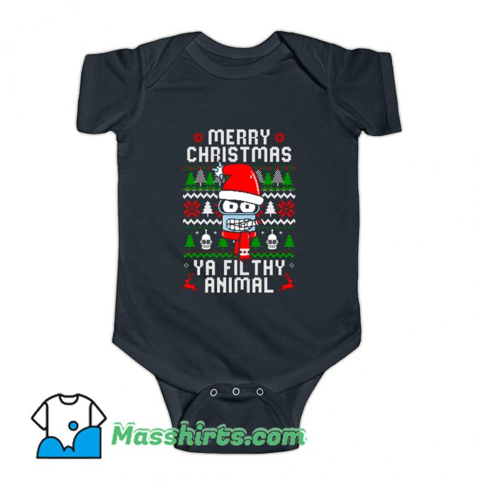 Merry Christmas Ya Filthy Animal Baby Onesie