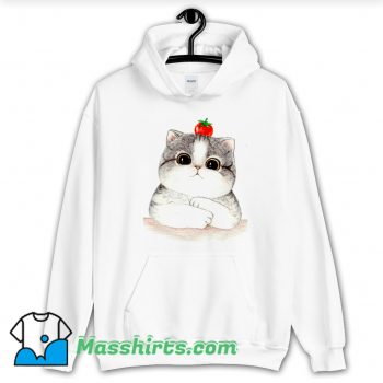 Relaxing Cute Cat Tomato Hoodie Streetwear