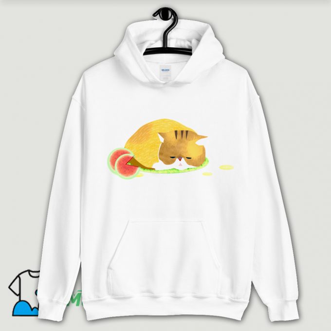 Summer Heat Watermelon Cat Hoodie Streetwear