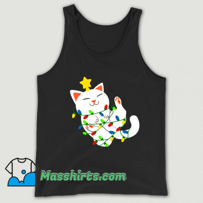 White Christmas Kitty Tank Top