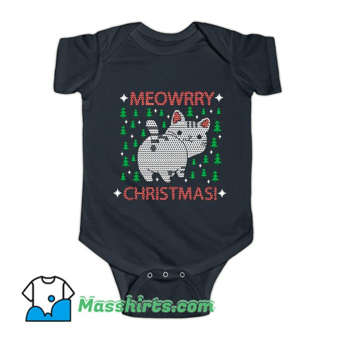 Funny Meowrry Christmas Baby Onesie