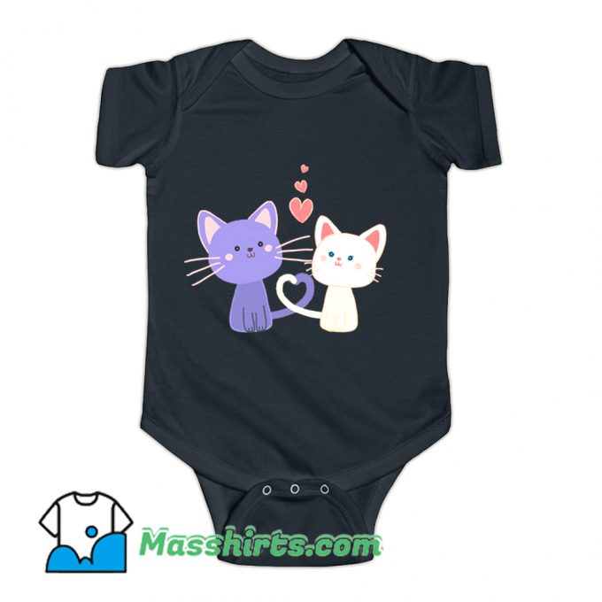 Cat Heart Valentine Day Cat Lover Baby Onesie