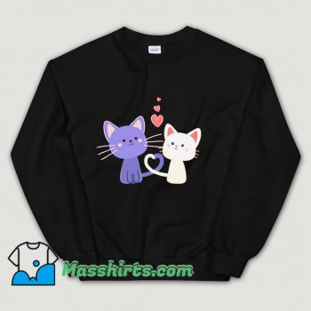 Cat Heart Valentine Day Cat Lover Sweatshirt On Sale