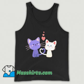 Funny Cat Heart Lover Valentine Day Tank Top