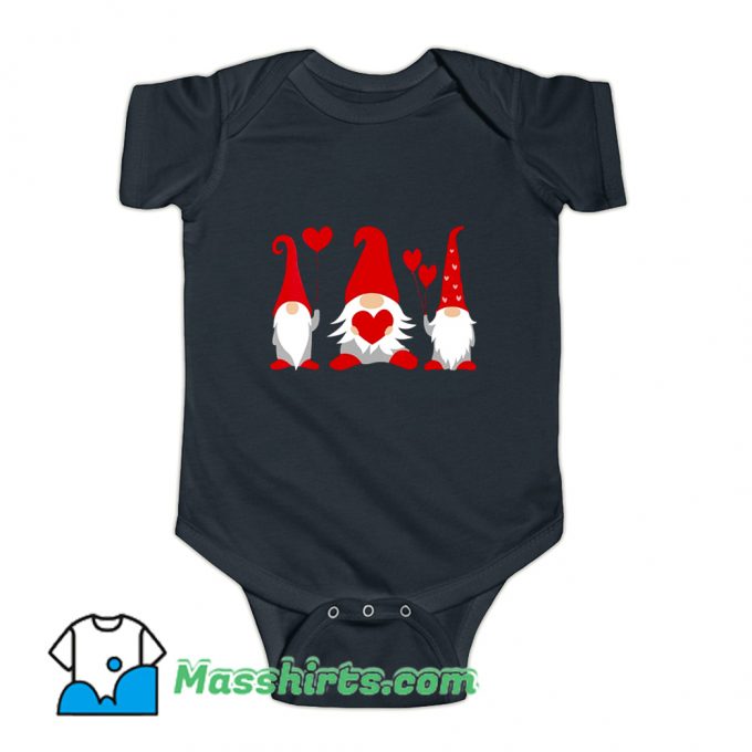 Heart Gnome Valentine Day Baby Onesie