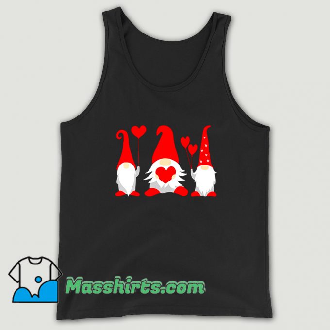 Vintage Heart Gnome Valentine Day Tank Top