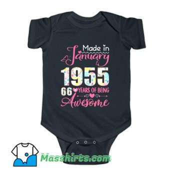 Made In January 1955 66Th Birthday Baby Onesie