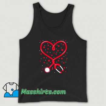 Nurse Valentine Day Heart Stethoscope Tank Top