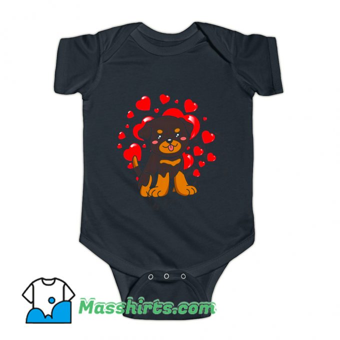 Rottweiler Dog Valentines Day Baby Onesie