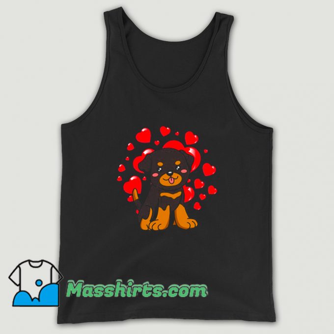 Vintage Rottweiler Dog Valentines Day Tank Top