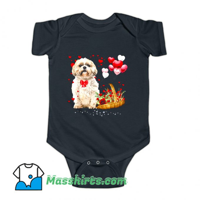 Shih Tzu Valentines Day Baby Onesie