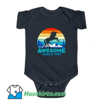 Unicorn Awesome Since 1981 Baby Onesie