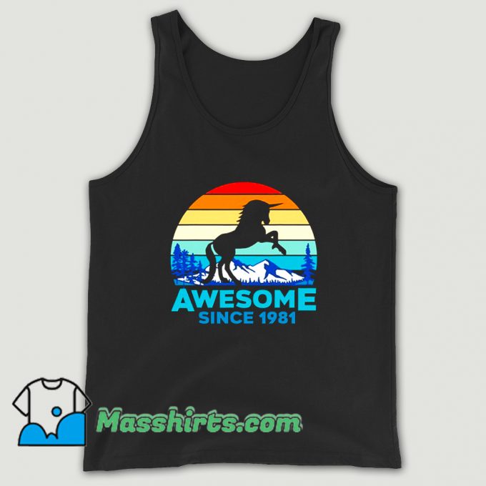 Unicorn Awesome Since 1981 Tank Top