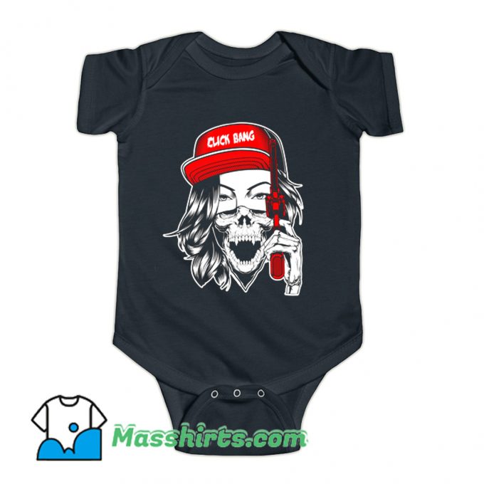 Gangster Girl Click Bang Gun Baby Onesie