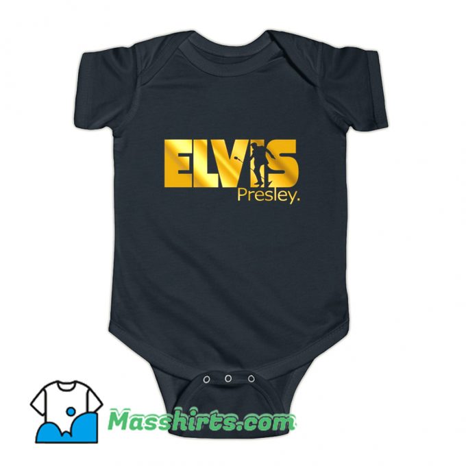 Gold Print King Rock Music Elvis Presley Baby Onesie