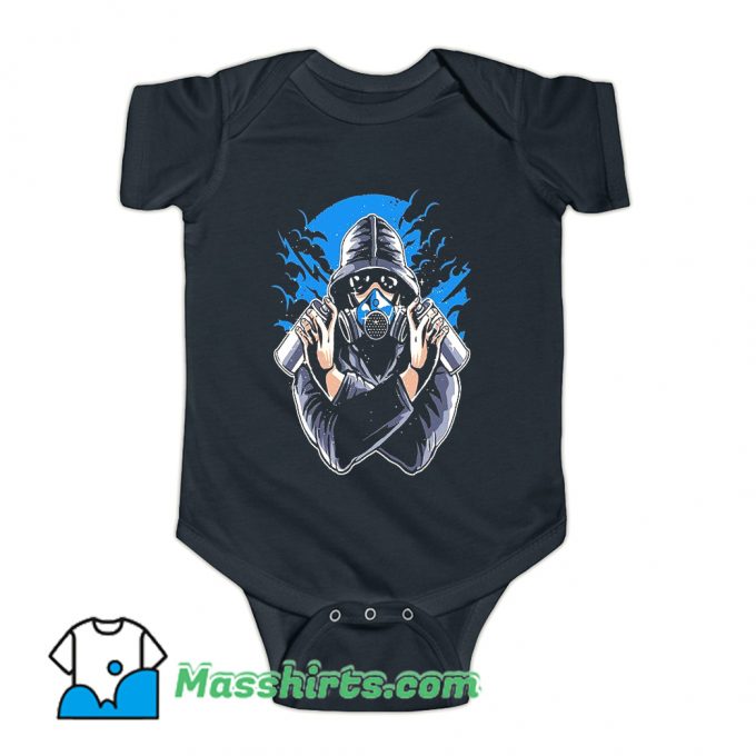 Graffiti Gas Mask Baby Onesie