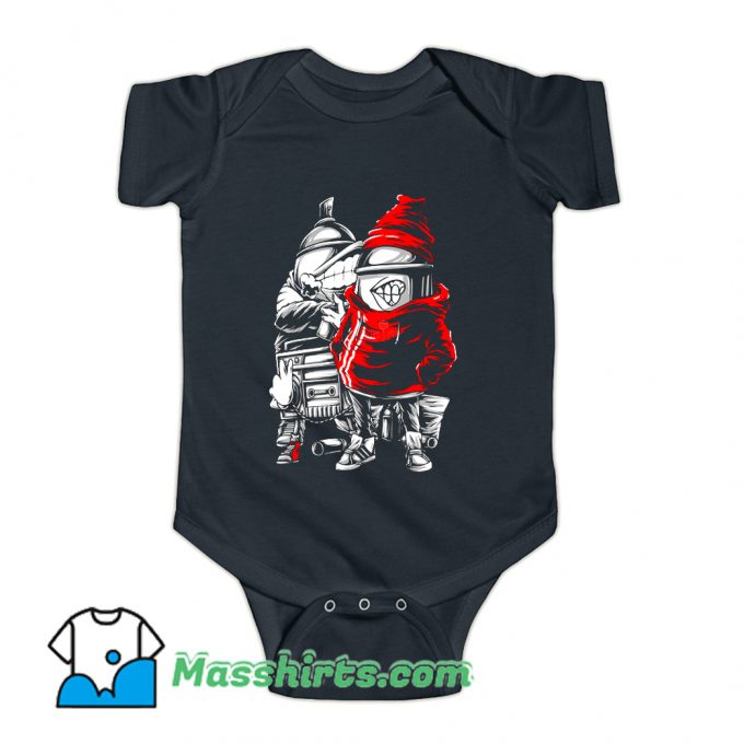 Spray Paint Hip Hop Hand Drawing Baby Onesie