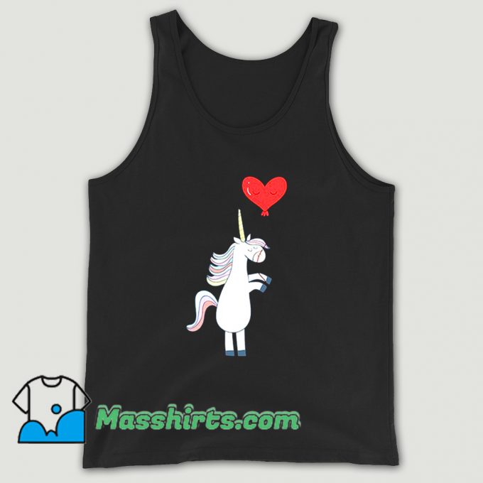 Awesome Unicorn Balloon Love Heart Tank Top