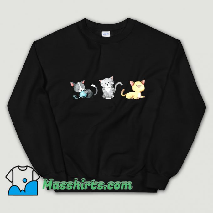 3 Cute Kittens Are Playing Sweatshirt