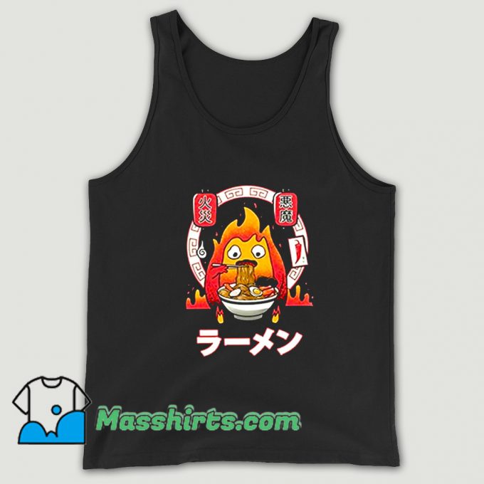 Calcifer Eat A Bowl Of Spicy Ramen Tank Top