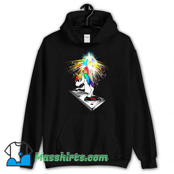 Cheap DJ Unicorn Techno Top Hoodie Streetwear