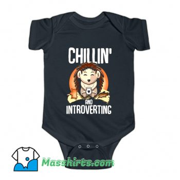 Hedgehog Chillin And Introverting Baby Onesie