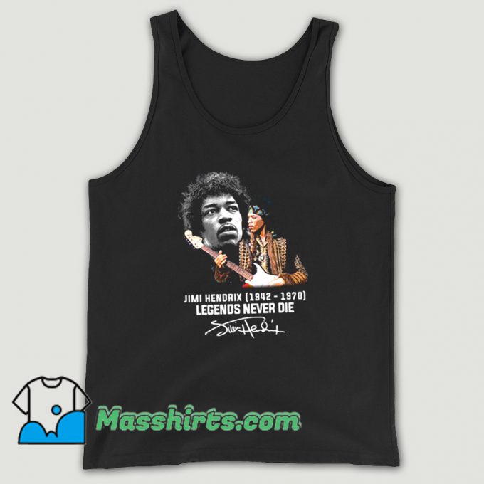 Jimi Hendrix Legends Never Die Signatures Tank Top