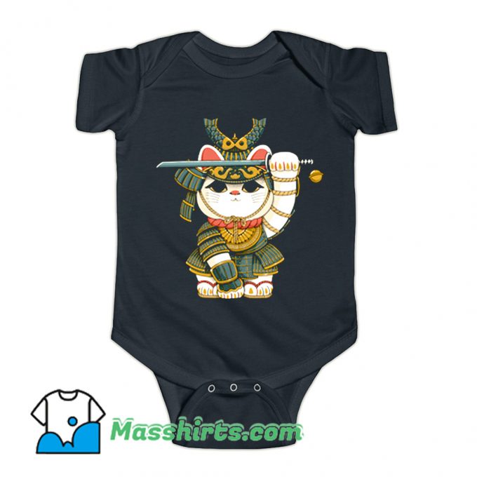 Lucky Cat Samurai Baby Onesie