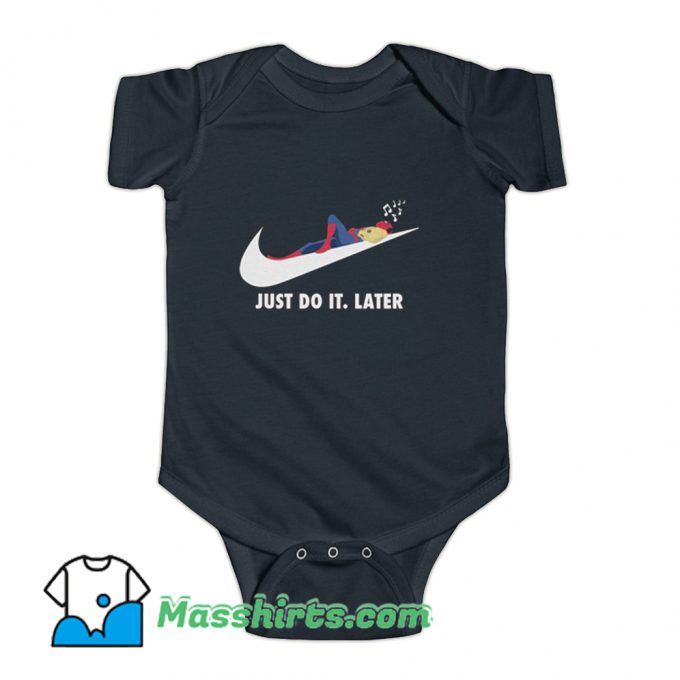 Spider Man Just Do It Later Baby Onesie