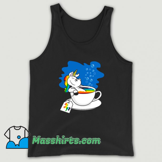 Cheap Unicorn In A Cup Of Tea Tank Top