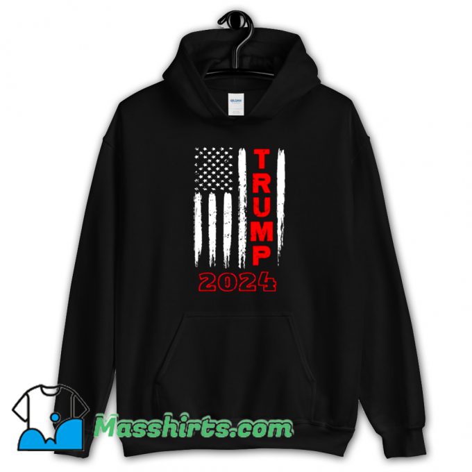 Political Trump 2024 American Flag Hoodie Streetwear