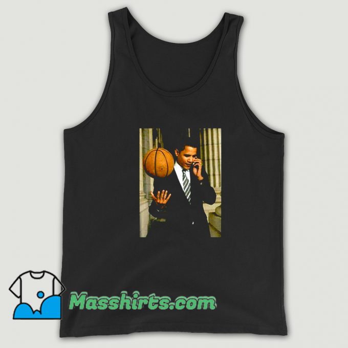 Barack Obama Playing Basketball Tank Top