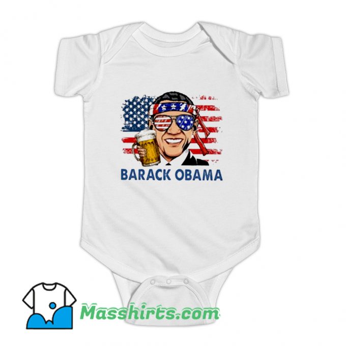 Barack Obama Hold Beer Baby Onesie