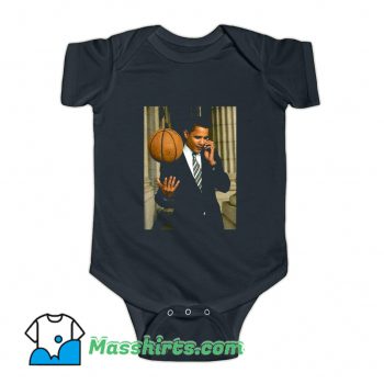 Barack Obama Playing Basketball Baby Onesie