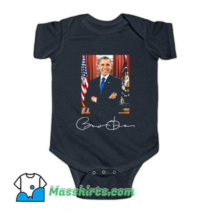 Classic Barack Obama Signature Political Baby Onesie