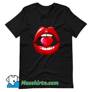 Best Red Mouth Lip Kiss Girl T Shirt Design