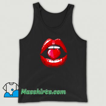 Cool Red Mouth Lip Kiss Girl Tank Top