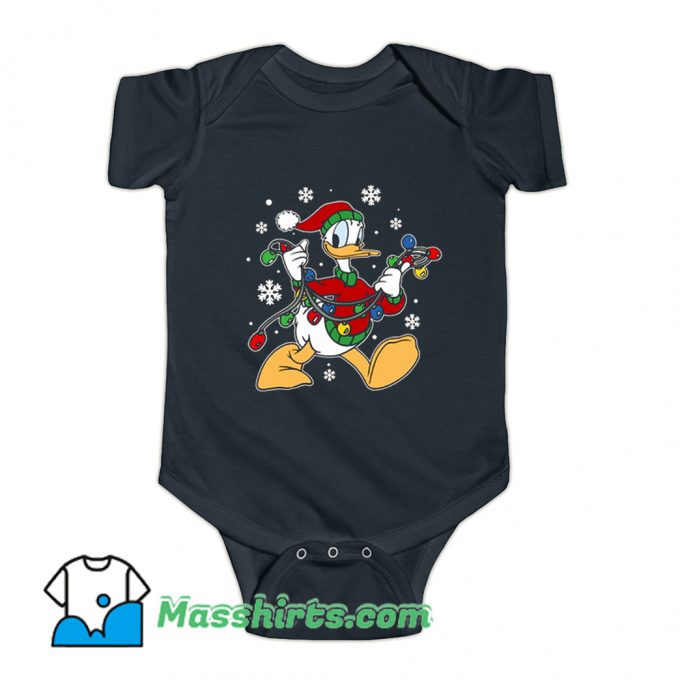 Donald Duck Christmas Light Baby Onesie