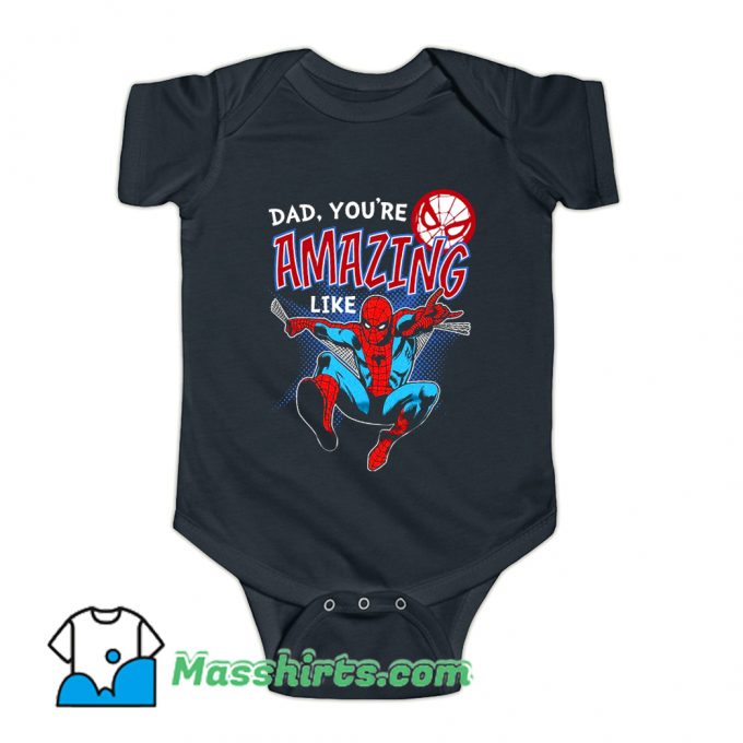 Father Day Spider Man Comic Baby Onesie